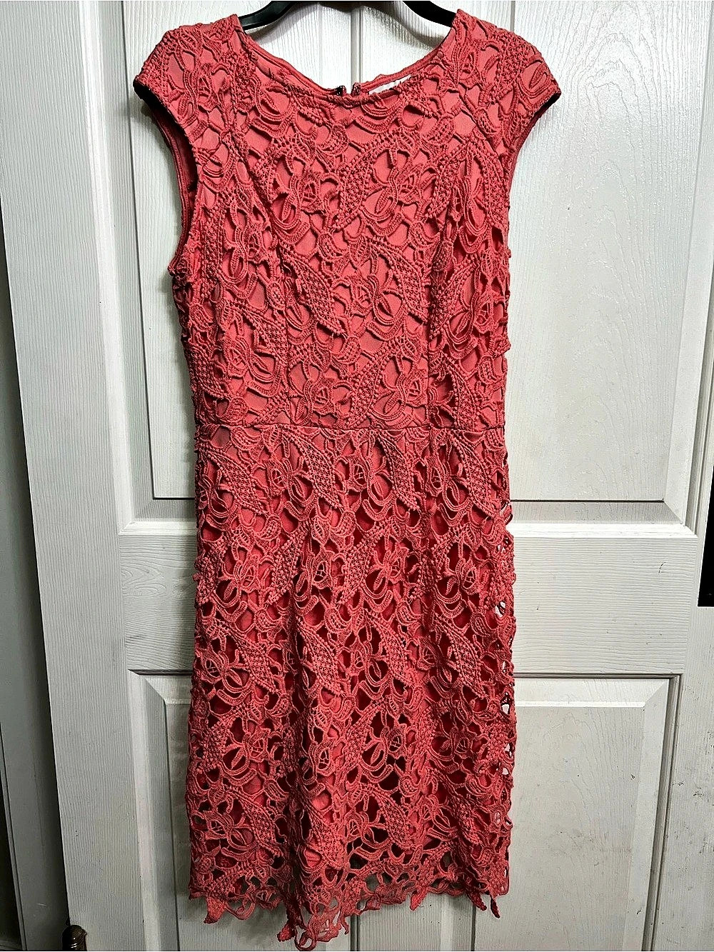 New York & Company Pink Lace Midi Dress Size 4 Like New